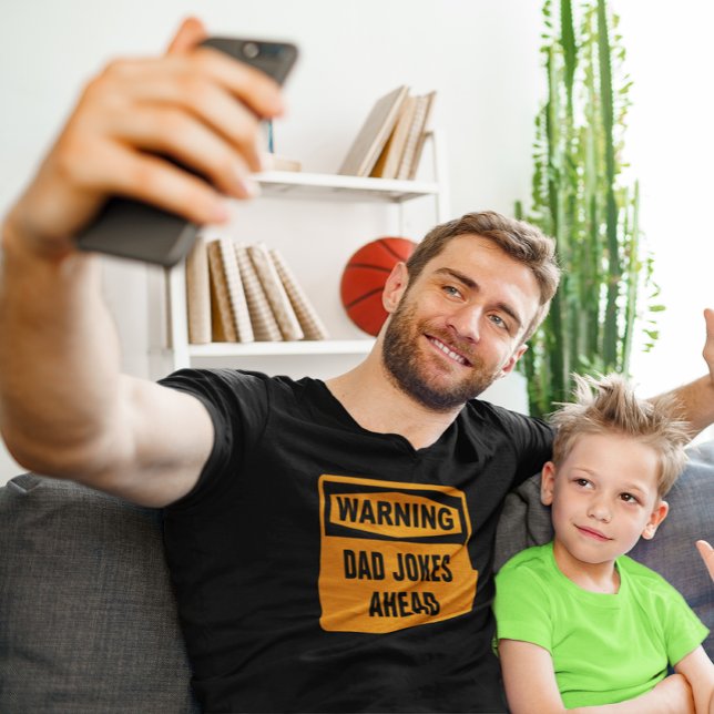 Warning Dad Jokes Ahead Funny Customisable T-Shirt (Creator Uploaded)