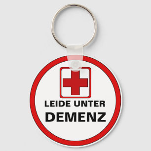 Warning - dementia key ring