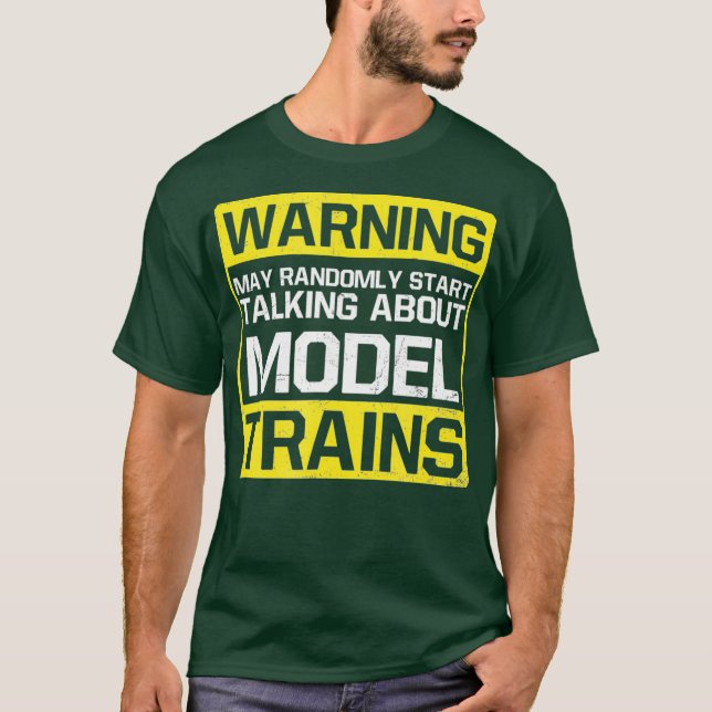Warning Design Model Railroad T-Shirt (Front)