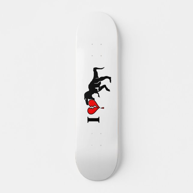 Warning! dinosaur eat heart skateboard (Front)