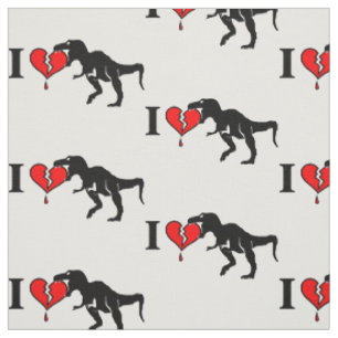 Warning! dinosaur eats heart fabric