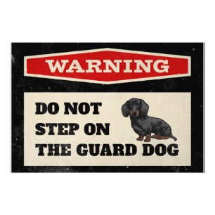 Warning Do Not Step On The Guard Dog Funny Photo Print
