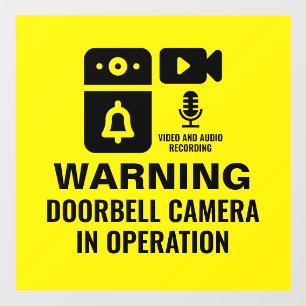 Warning Doorbell Camera In Operation Video Audio