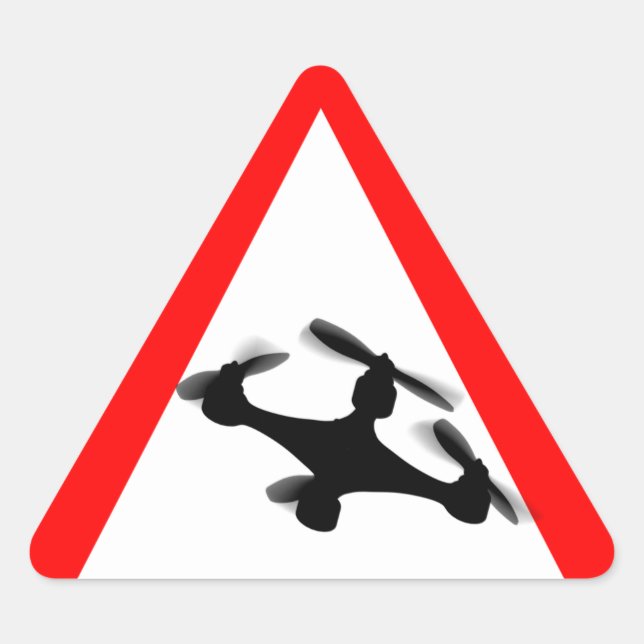 Warning Drone Flying Area Triangle Sticker (Front)