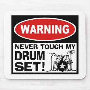 WARNING - DRUMS MOUSE PAD