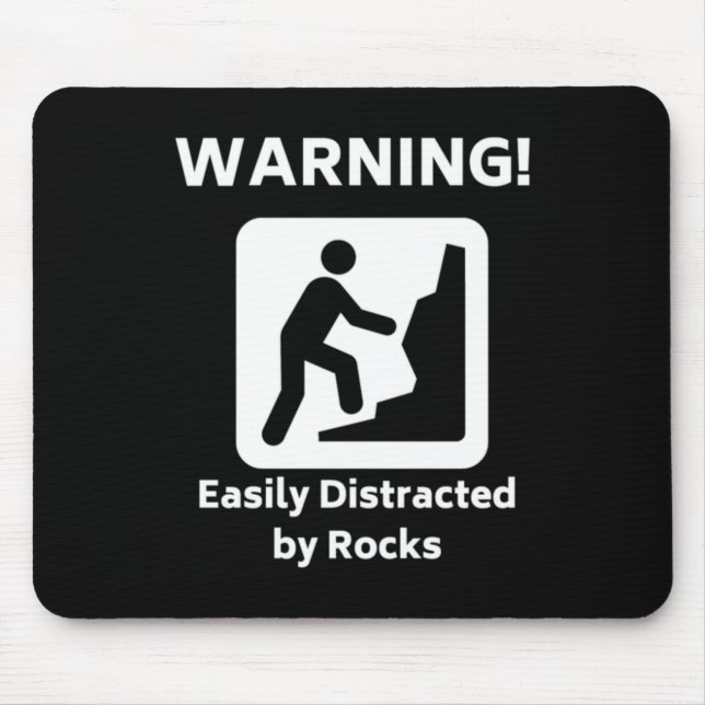 Warning - Easily Distracted Mouse Pad (Front)