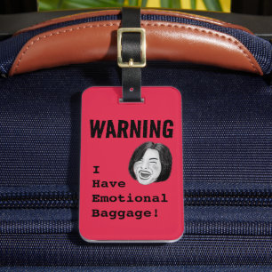 WARNING Emotional Baggage Luggage Tag