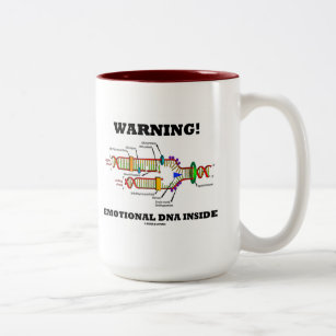 Warning! Emotional DNA Inside (DNA Replication) Two-Tone Coffee Mug