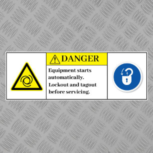 Warning Equipment Starts Label