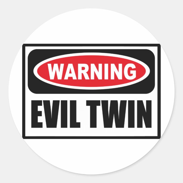 Warning EVIL TWIN Sticker (Front)