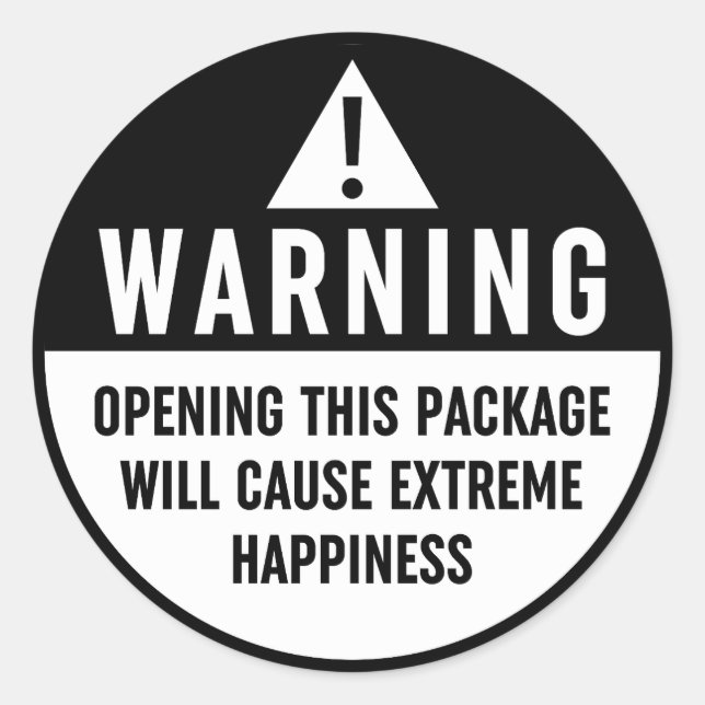 Warning Extreme Happiness Label (Front)