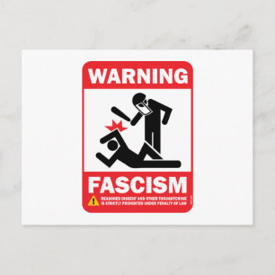 Warning! Facism Postcard