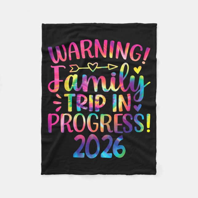 Warning Family Trip In Progress 2026  Fleece Blanket (Front)