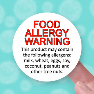 Warning Food Allergy Caution Nuts Soy Egg