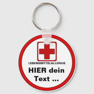 Warning - food allergy key ring