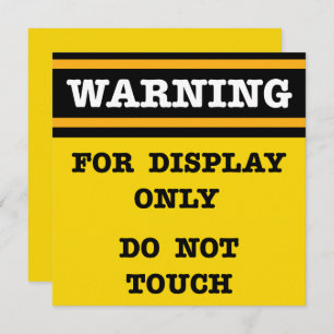 Warning For Display Only Do Not Touch  Card
