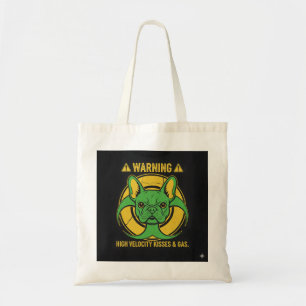 Warning French Bulldog Gas and Kisses Hazard Desig Tote Bag