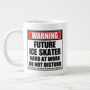 Warning Future Ice Skater Hard At Work Large Coffee Mug