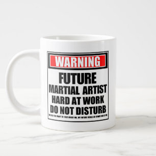 Warning Future Martial Artist Hard At Work Large Coffee Mug
