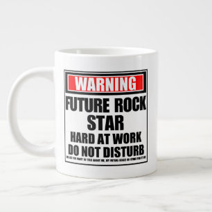 Warning Future Rock Star Hard At Work Large Coffee Mug