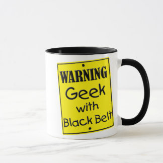 Warning Geek with Black Belt Mug