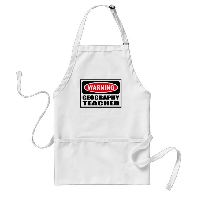 Warning GEOGRAPHY TEACHER Apron (Front)