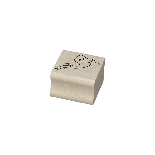 Warning ghost illustration art stamp (Stamp)