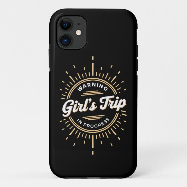 Warning Girls Trip in Progress Summer Vacation Case-Mate iPhone Case (Back)