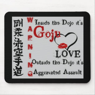 Warning Goju Ryu Karate Do Kanji Mouse Pad