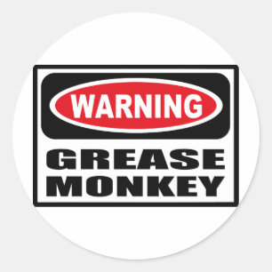 Warning GREASE MONKEY Sticker