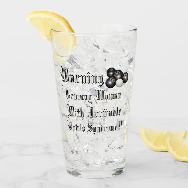 Warning Grumpy Bowls Woman With Irritable Bowls, Glass (Front Ice)
