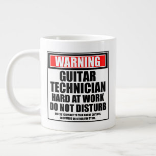 Warning Guitar Technician Hard At Work Large Coffee Mug