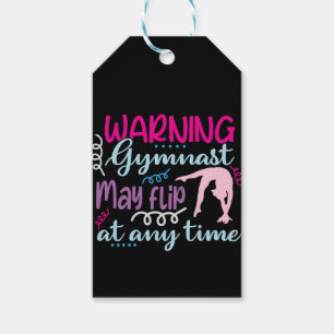 Warning Gymnast May Flip at Any Time Gift Tags
