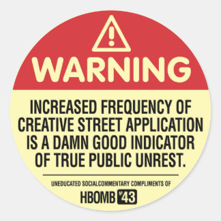 Warning H-Bomb Classic Round Sticker