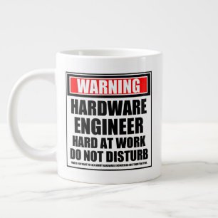 Warning Hardware Engineer Hard At Work Large Coffee Mug
