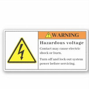 Warning Hazardous Voltage Label EL90