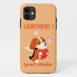 WARNING... HEART STEALER cute dog valentines day Case-Mate iPhone Case