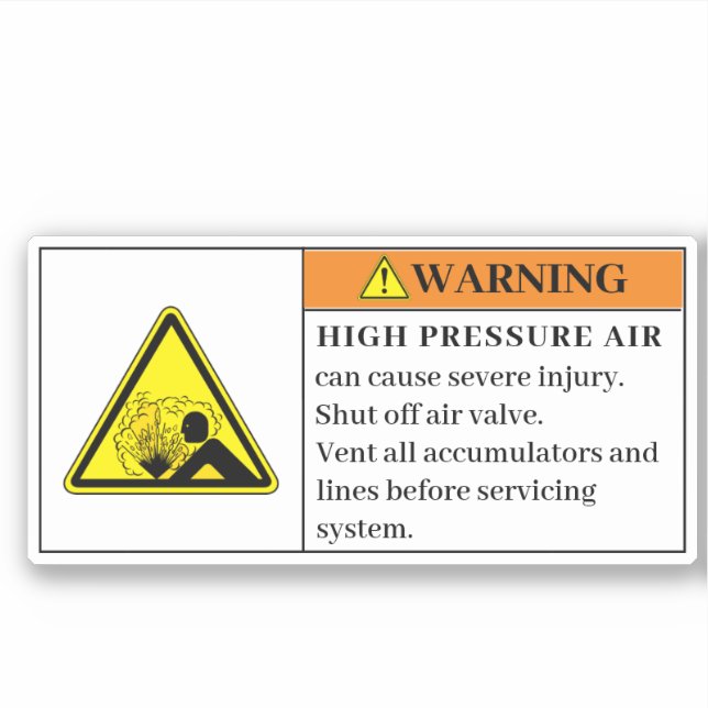 Warning High Pressure Air Label (Front)
