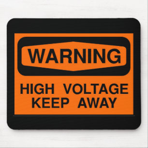 warning high voltage mouse pad