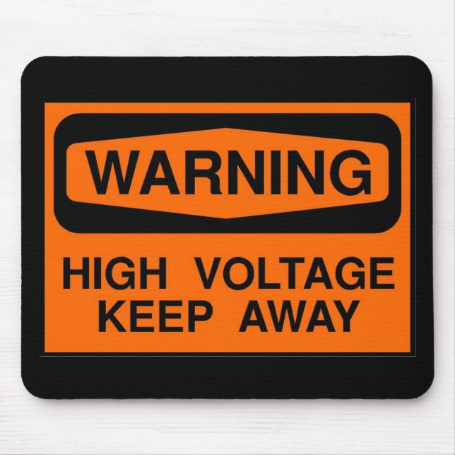 warning high voltage mouse pad (Front)