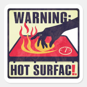 Warning : Hot Surface -Handle with Care   Sticker