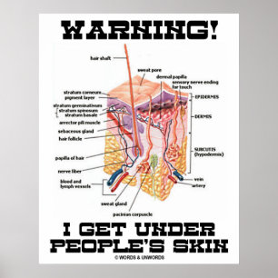 Warning! I Get Under People's Skin (Dermal Layers) Poster