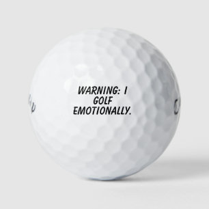 'Warning: I Golf Emotionally' Comedy Fun Gift  Balls
