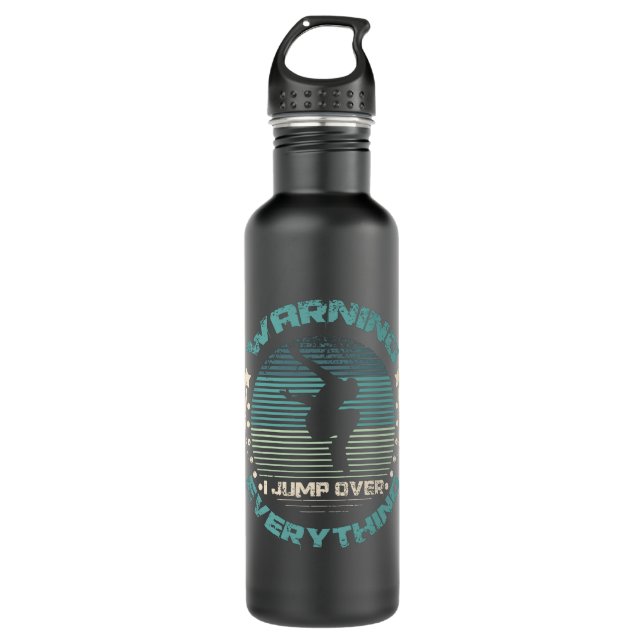 Warning I Jump Over Everything Parkour 710 Ml Water Bottle (Front)