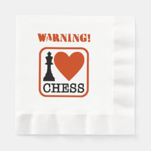Warning! I love chess Napkin
