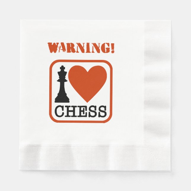 Warning! I love chess Napkin (Front)