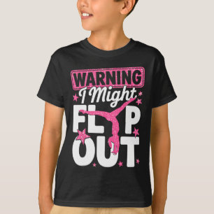 Warning I Might Flip Out Cheer Girl Cheerleading C T-Shirt