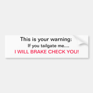 Warning...I will break check you Bumper Sticker