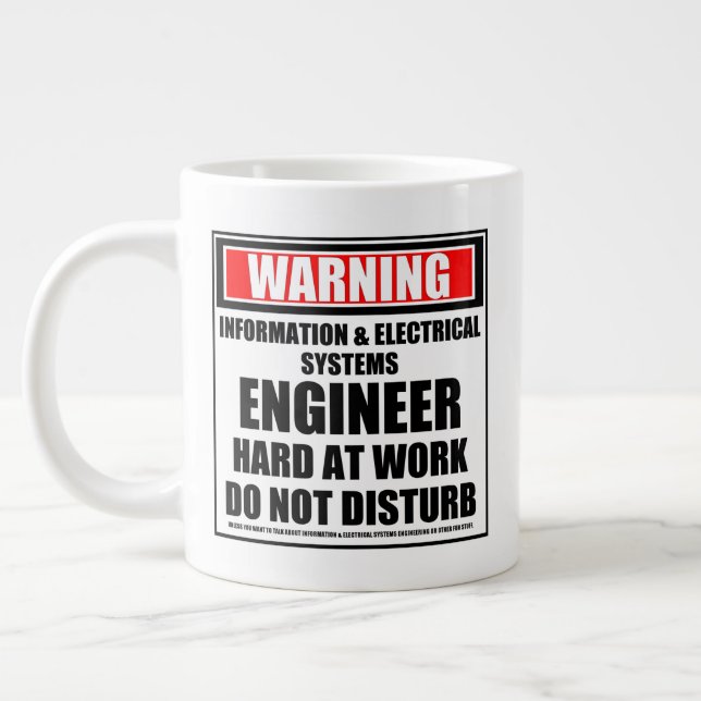 Warning Information & Electrical Systems Engineer Large Coffee Mug (Left)