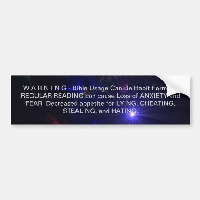 WARNING Inspirational SUPERNOVA Reading and Quotes Bumper Sticker (Front)